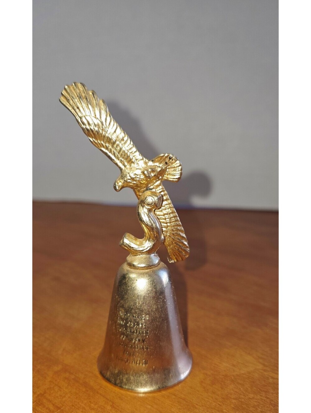 Vintage brass eagle Bell with Bible verse